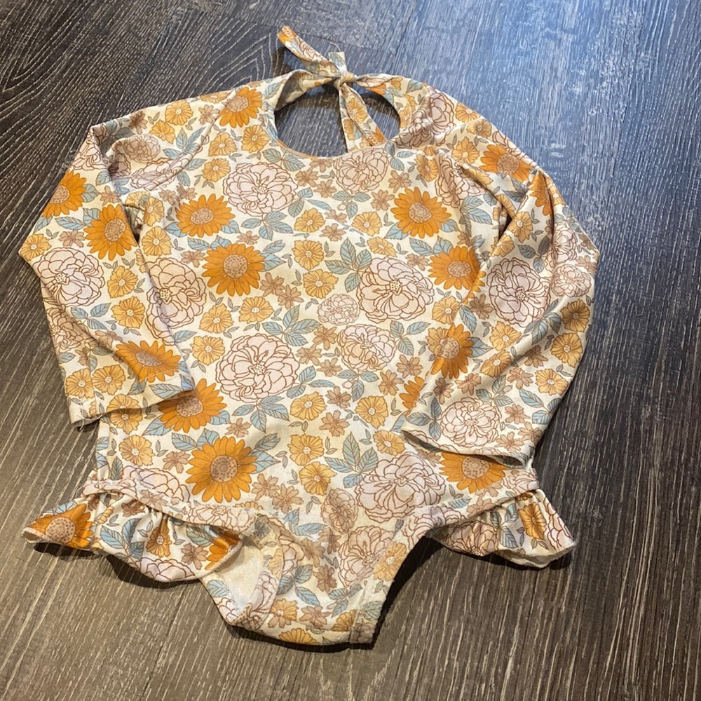 Retro Style Long Sleeve Swimsuit